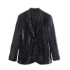 Women sequin Blazer 2023 Spring Autumn Loose Female Jacket Office lady suit Shorts Club 2 Piece set Elegant INKEO 1O271