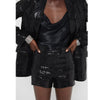 Women sequin Blazer 2023 Spring Autumn Loose Female Jacket Office lady suit Shorts Club 2 Piece set Elegant INKEO 1O271