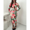 Womens Floral Print Women Belt Dress Bardot Bodycon Skater Ladies Cocktail