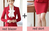 Womens Formal Suits Office Ol Uniform Designs Long-Sleeve Blazer With Skirt Suits Work Wear 2 Piece Sets Plus Size