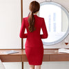Womens Formal Suits Office Ol Uniform Designs Long-Sleeve Blazer With Skirt Suits Work Wear 2 Piece Sets Plus Size