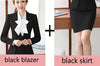 Womens Formal Suits Office Ol Uniform Designs Long-Sleeve Blazer With Skirt Suits Work Wear 2 Piece Sets Plus Size