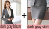 Womens Formal Suits Office Ol Uniform Designs Long-Sleeve Blazer With Skirt Suits Work Wear 2 Piece Sets Plus Size