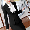 Womens Formal Suits Office Ol Uniform Designs Long-Sleeve Blazer With Skirt Suits Work Wear 2 Piece Sets Plus Size