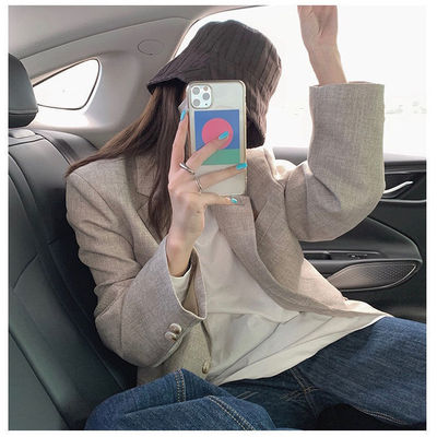 Womens Jacket Blazer 2023 Spring Autumn Casual Blazers Korean Linen Slim Coat Chaqueta Mujer Blazer Femme