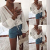 Womens Tops and Blouses Elegant Long Sleeve Lace Top V Neck OL Shirt Ladies Dames Party Club tunique femme Streetwear