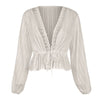 Womens Tops and Blouses Elegant Long Sleeve Lace Top V Neck OL Shirt Ladies Dames Party Club tunique femme Streetwear