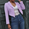 blazer women long sleeve jacket notched elegant cropped blazer solid slim jacket women korean zip up coat purple 2022