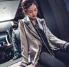 brand Gray twill blazer 2023 spring women 's Korean version double breast small suit jacket wj159