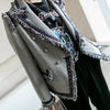 brand Gray twill blazer 2023 spring women 's Korean version double breast small suit jacket wj159