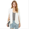 Fashion cape poncho Elegant Blazer Women Coat White Black Split Long Sleeve Pockets Solid Casual Suit Jacket Workwear outwear