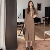 dress set, Vintage Wool Jacket, autumn e two-piece pleated skirt
