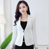 Fashion elegant autumn slim work wear women formal half sleeve sky blue blazers coats female office plus size jacket