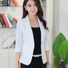 Fashion elegant autumn slim work wear women formal half sleeve sky blue blazers coats female office plus size jacket