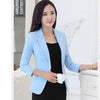 Fashion elegant autumn slim work wear women formal half sleeve sky blue blazers coats female office plus size jacket