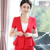Fashion elegant women blazer Business New summer formal hem ruffles short sleeve slim jackets office ladies plus size work wear