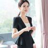 Fashion elegant women blazer Business New summer formal hem ruffles short sleeve slim jackets office ladies plus size work wear