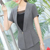 Fashion formal gray women blazer Business New summer short sleeve jackets office ladies plus size work wear black white