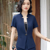 Fashion formal women slim blazer Business New elegant V Neck short sleeve jackets office ladies plus size work uniforms