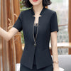 Fashion formal women slim blazer Business New elegant V Neck short sleeve jackets office ladies plus size work uniforms