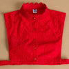 lace fake collar shirt Blouse Crystal decorative lady Geometric red false stand turn down detachable peter pan collar