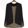 Fashion new Women's Basic Coat Slim Suit black Jacket runway shawl cape blazer xxl