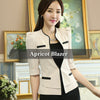Fashion slim work wear uniform Jacket Women half Sleeves V-neck Coat elegant female Blazer ladies Vogue casual office tops