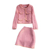 suit autumn and winter short suit jacket female two-piece high waist bag hip skirt