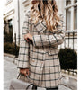 Fashion suit women blazer dress Autumn Winter Double Breasted Plaid Pocket Button Front Military Style Mini Dress