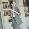 summer Women Skirt Suits Notched Cotton linen Blazer Jackets & Loose skirt Two Pieces OL Sets Female Outfits Women's Set