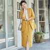 summer Women Skirt Suits Notched Cotton linen Blazer Jackets & Loose skirt Two Pieces OL Sets Female Outfits Women's Set