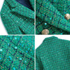 temperament sequined tweed double-breasted foreign style plaid suit jacket women's 2022 winter style