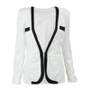 Fashion temperament spell color long sleeve Slim Small Blazer