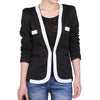 Fashion temperament spell color long sleeve Slim Small Blazer