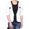 Fashion temperament spell color long sleeve Slim Small Blazer