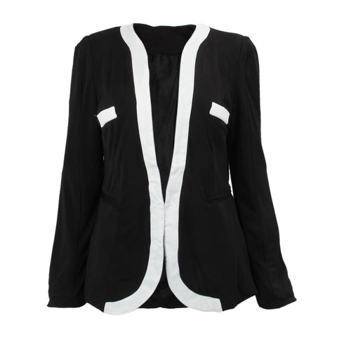 Fashion temperament spell color long sleeve Slim Small Blazer