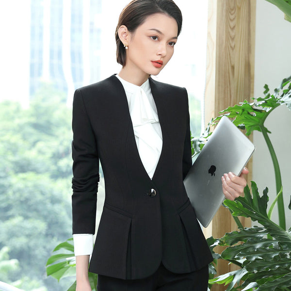 Fashion women Business blazer spring formal slim long sleeve Career jacket office ladies plus size work wear coat black Khaki