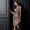 women elegant comfortable office dress  casual party work style autumn  mini v-neck pencil dress