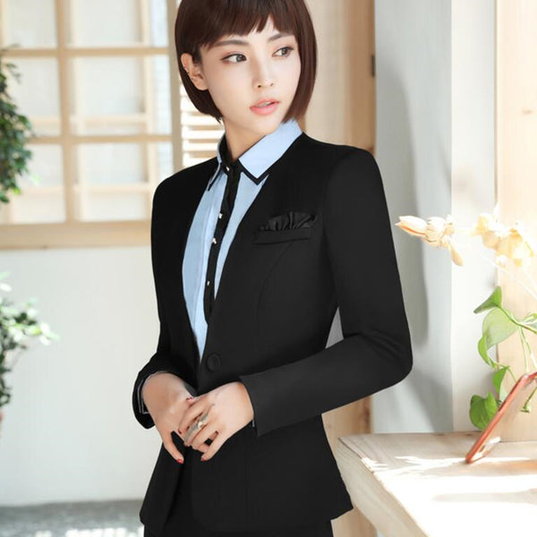 Fashion women long sleeve business blazer winter formal slim V Neck Career jacket office ladies plus size work wear coat