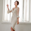 women  comfortable soft lace perspective sexy dress temperament elegant slim party simple asymmetrical dress
