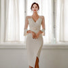 women  comfortable soft lace perspective sexy dress temperament elegant slim party simple asymmetrical dress