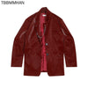 women's Crocodile pattern Red Pu Leather Jackets Female Chains stitching glossy pu leather Jackets