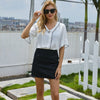 women's top T-shirt 3 / 4 sleeve V-neck top workplace women's chiffon shirt