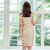 women slim elegant sleeveless Double breasted formal dress  Office lady sexy party solid pencil dress