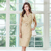 women slim elegant sleeveless Double breasted formal dress  Office lady sexy party solid pencil dress