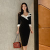 women slim formal dress  Office lady sexy  sexy vintage elegant patchwork cute pencil dress