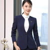 Fashion women stripes blazer winter elegant formal Interview long sleeve slim V Neck jacket office ladies plus size work coat