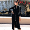 women temperament outdoor zipper dress   comfortable transparent solid black party pencil dress