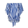 Fashion womens tops and blouses summer 2022 Striped Off Shoulder Waist Tie Blouse Short Sleeve Casual Shirts camicette Y17#N