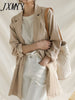 Fashionable Temperament One Button Solid Color Casual Suit Top Women's 2023 Autumn Simple Casual Retro Cotton Linen Thin Suit